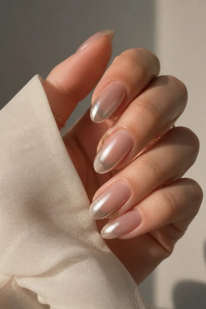 Low Maintenance French Ombre Chrome Nails