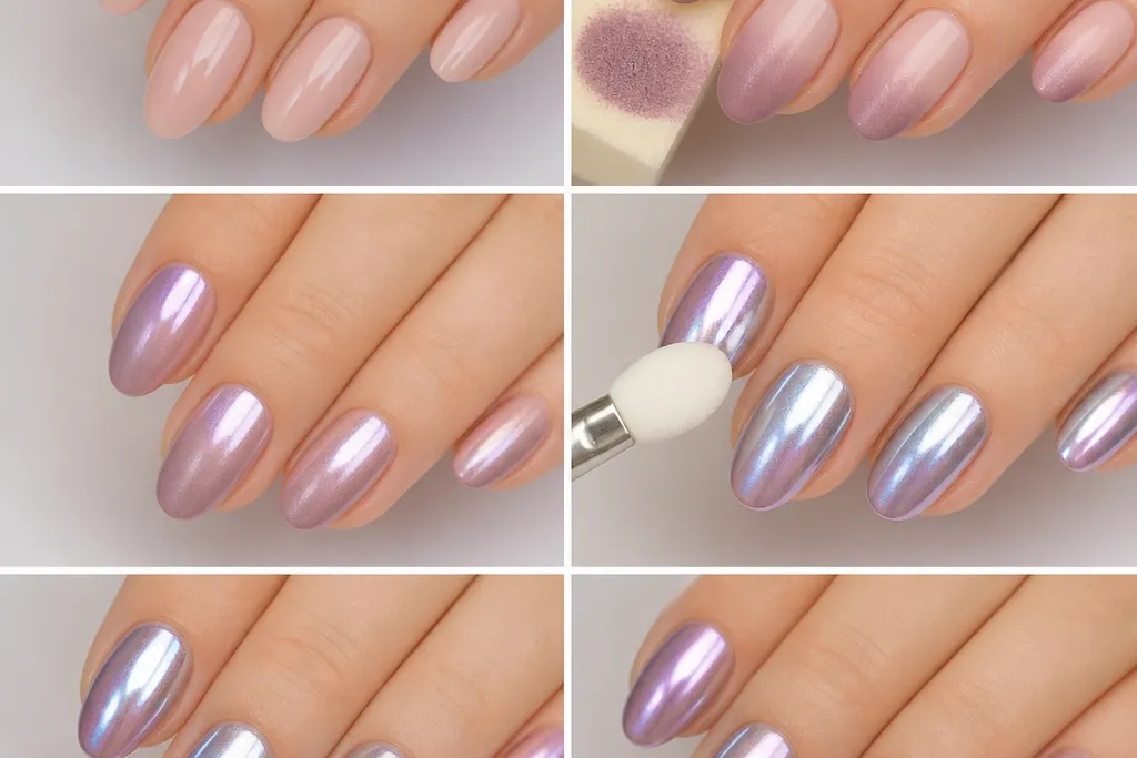 Modern Ombre Chrome Nails Step by Step
